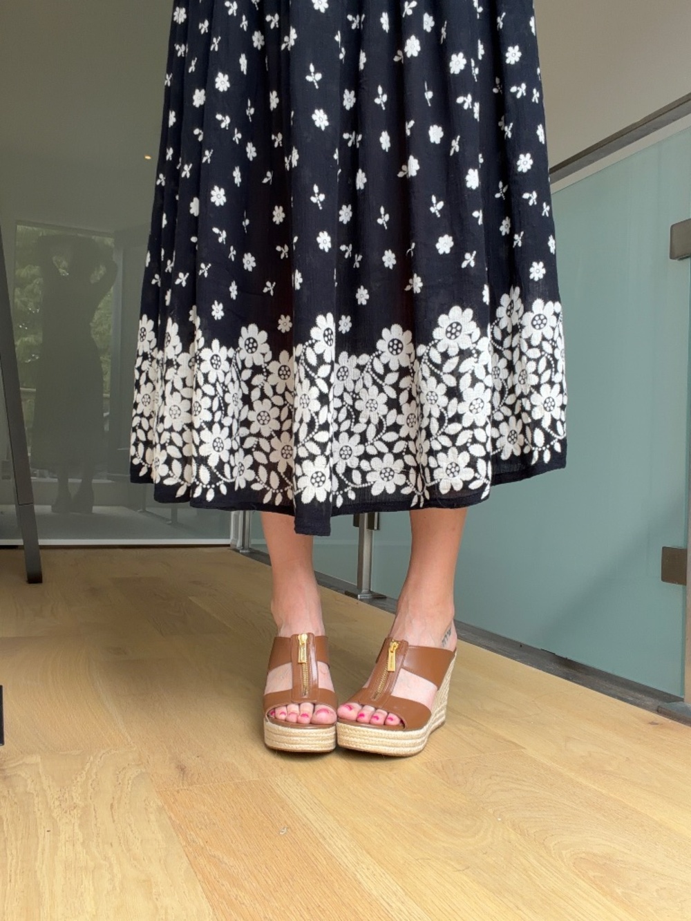 Michael Kors Bradley Mule Espadrille Wedges, US 8.5, 4inch heels